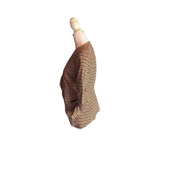 New HM Brown/Cream Houndstooth Blazer/Jacket Size‎ 4 - Picture 3 of 10